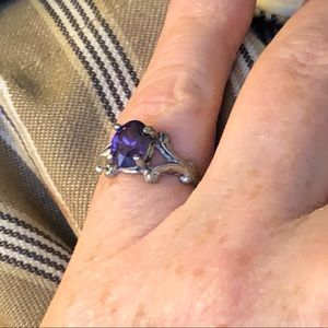 Sterling Silver Ring with purple stone.
